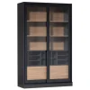 WOOOD Vitrinekast James Zwart - 125x200x47 cm