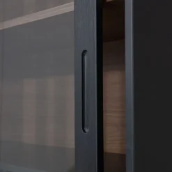 WOOOD Vitrinekast James Zwart - 125x200x47 cm