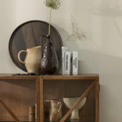 WOOOD Vitrinekast Kella Donkerbruin - 100x132x44 cm