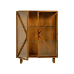 WOOOD Vitrinekast Kella Naturel - 100x132x44 cm