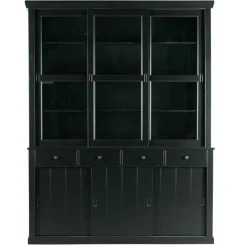 WOOOD Vitrinekast Lagos Zwart - 166x214x48 cm