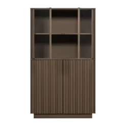 WOOOD Vitrinekast Nova Truffel - 102x172x40 cm