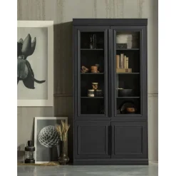 WOOOD Vitrinekast Organize Zwart - 110x215x44 cm