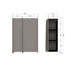 WOOOD Wandkast Brock Warmgrijs - 102x140x44 cm