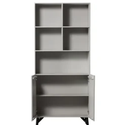 WOOOD Wandkast Carved Greige - 90x200x37 cm