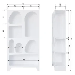 WOOOD Wandkast Caz Wit - 95x180x32 cm