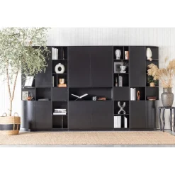 WOOOD Wandkast Finca Zwart - 78x210x40 cm