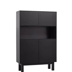 WOOOD Wandkast Finca Zwart - 110x170x40 cm