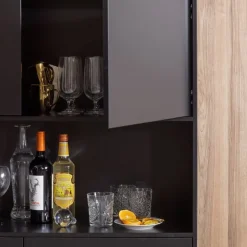 WOOOD Wandkast Finca Zwart - 110x170x40 cm