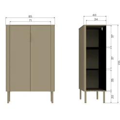 WOOOD Wandkast Gunnar Zwart - 85x135x39 cm