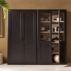 WOOOD Wandkast Gunnar Zwart - 120x217x48 cm