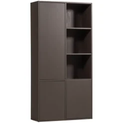 WOOOD Wandkast Meggy Links Middenbruin - 108x215x40 cm