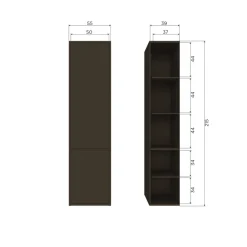 WOOOD Wandkast Meggy Middenbruin - 55x215x40 cm