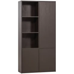 WOOOD Wandkast Meggy Rechts Middenbruin - 108x215x40 cm