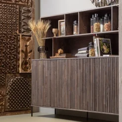 WOOOD Wandkast New Gravure Bruin - 200x150x44 cm