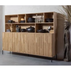 WOOOD Wandkast New Gravure Naturel - 200x150x44 cm