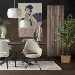 WOOOD Wandkast New Gravure Bruin - 60x210x42 cm