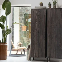 WOOOD Wandkast New Gravure Bruin - 60x210x42 cm