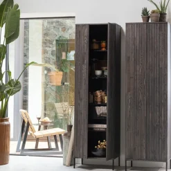 WOOOD Wandkast New Gravure Bruin - 60x210x42 cm