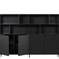 WOOOD Wandkast New Gravure Zwart - 200x150x44 cm