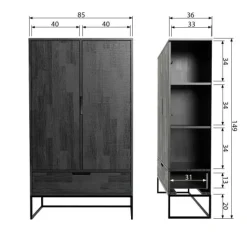 WOOOD Wandkast Silas Dust - 85x149x36 cm