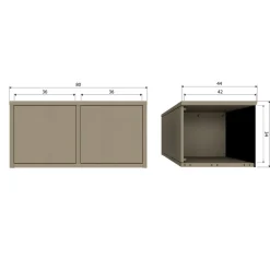 WOOOD Wandkast Turner Mud - 80x39x44 cm