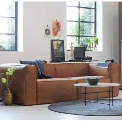 WOOOD 3,5-Zitsbank Bean Cognac