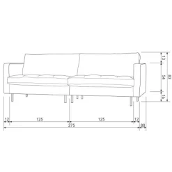 WOOOD 3-Zitsbank Rodeo Classic Cognac