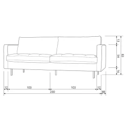 WOOOD 2,5-Zitsbank Rodeo Classic Zwart
