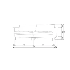 WOOOD 3-Zitsbank Rodeo Classic Zwart