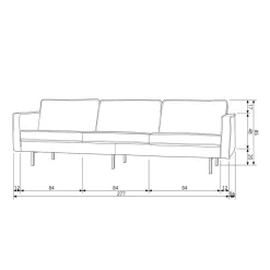 WOOOD 3-Zitsbank Rodeo Honinggeel