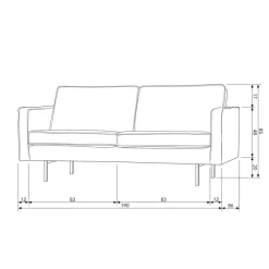 WOOOD 2,5-Zitsbank Rodeo Honinggeel