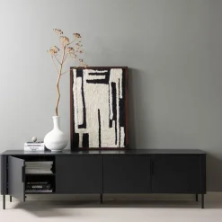 WOOOD (Zwevend) TV-meubel Gunnar Zwart - 200x56x44 cm