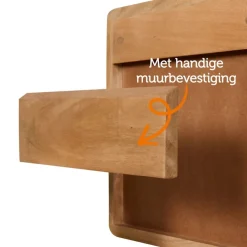 Zwevend Nachtkastje Borba Lichtbruin - 30x30x30 cm