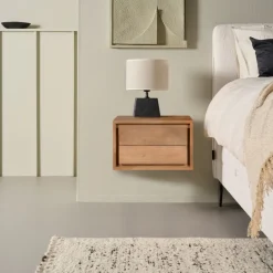 Zwevend Nachtkastje Geleen Bruin - 40x25x30 cm