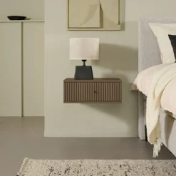 Zwevend Nachtkastje Sem Bruin - 45x18x35 cm