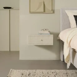 Zwevend Nachtkastje Sem Ivoor - 45x18x35 cm