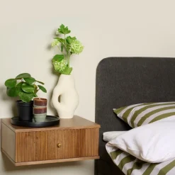 Zwevend Nachtkastje Sem Walnoot - 45x18x35 cm