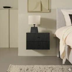 Zwevend Nachtkastje Sem Zwart - 45x31x35 cm