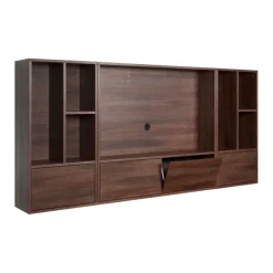 Zwevend TV-meubel Vista Donkerbruin - 253x119x32 cm